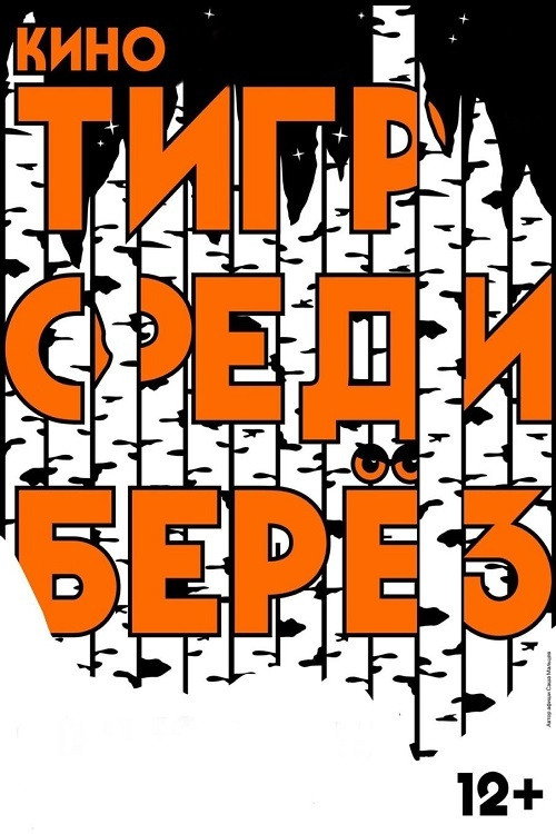 Тигр среди берез — постер